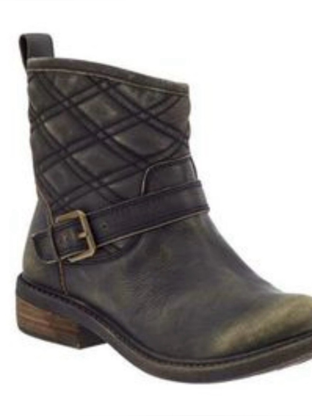 Lucky Brand Women's Quilted Moto Boots with Buckle Detail